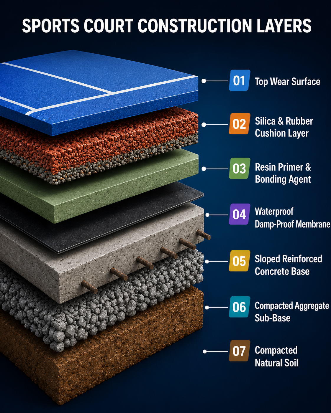 Sports Court Layer Anatomy